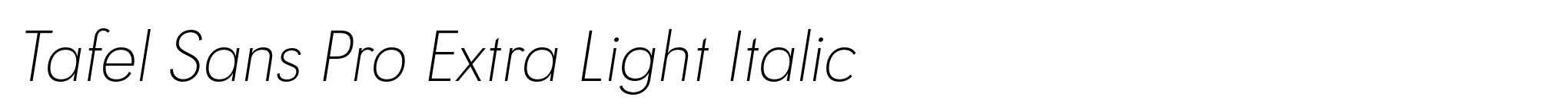 Tafel Sans Pro Extra Light Italic image